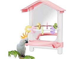 Vogel Speelgoed - Kooi Accessoires - Verrijking Dier - Veelzijdig Gebruik - 16.4 x 15 x 20.7 cm - Roze