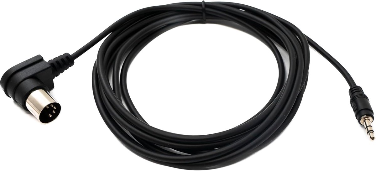 MIDI Kabel - DIN naar AUX - Muziek Aansluiten - Gehoekte Stekkers - 3 Meter - Zwart