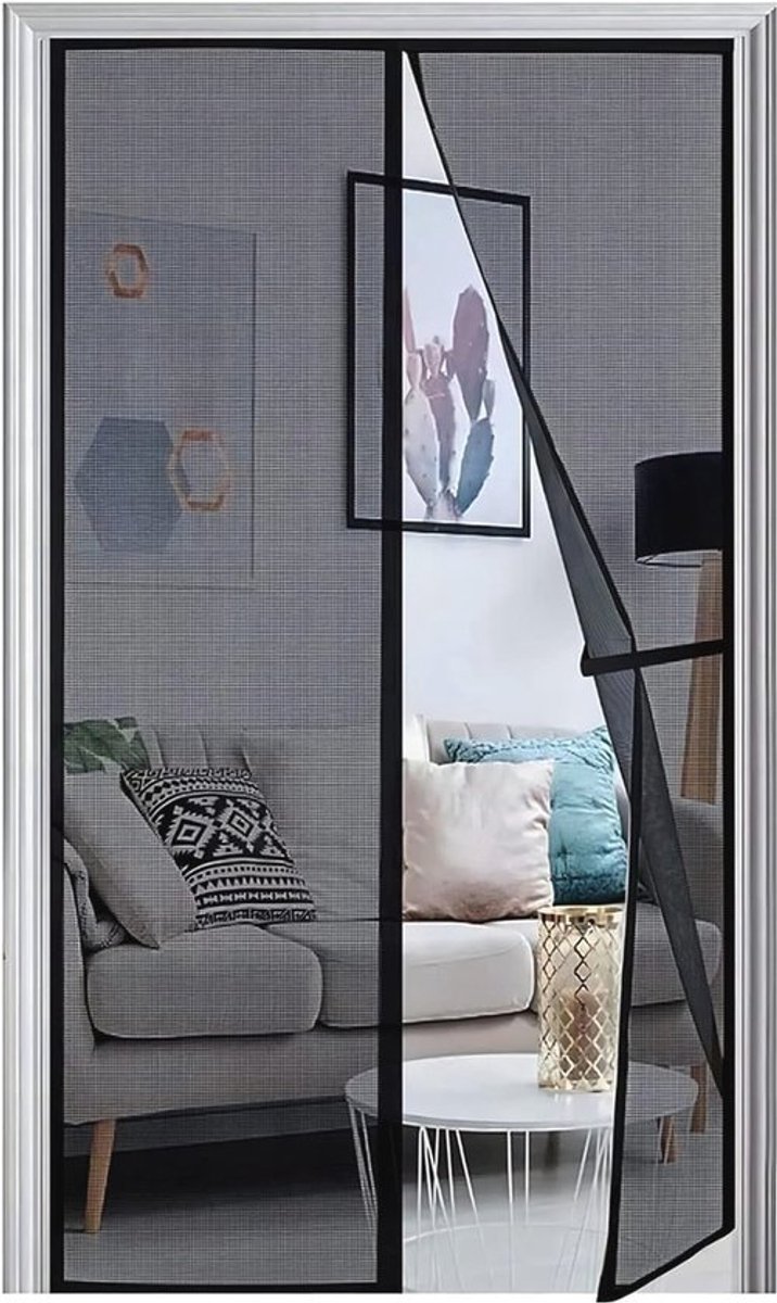 Vliegengordijn Magnetisch - Luxe Deurhor - 100 x 210 cm - Deurgordijn - Horgordijn Deur- Insectenbeschermer voor Deuren - Zwart