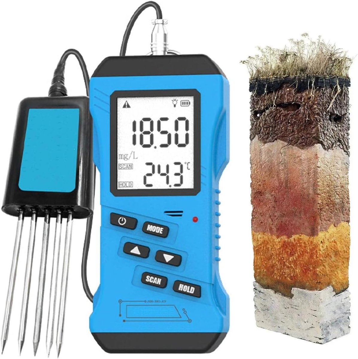 Bodemtester 7-in-1 - Grondmeter Vruchtbaarheid - Planten Groei Optimaliseren - Digitale Analyse Technologie - 7 inch Handterminal