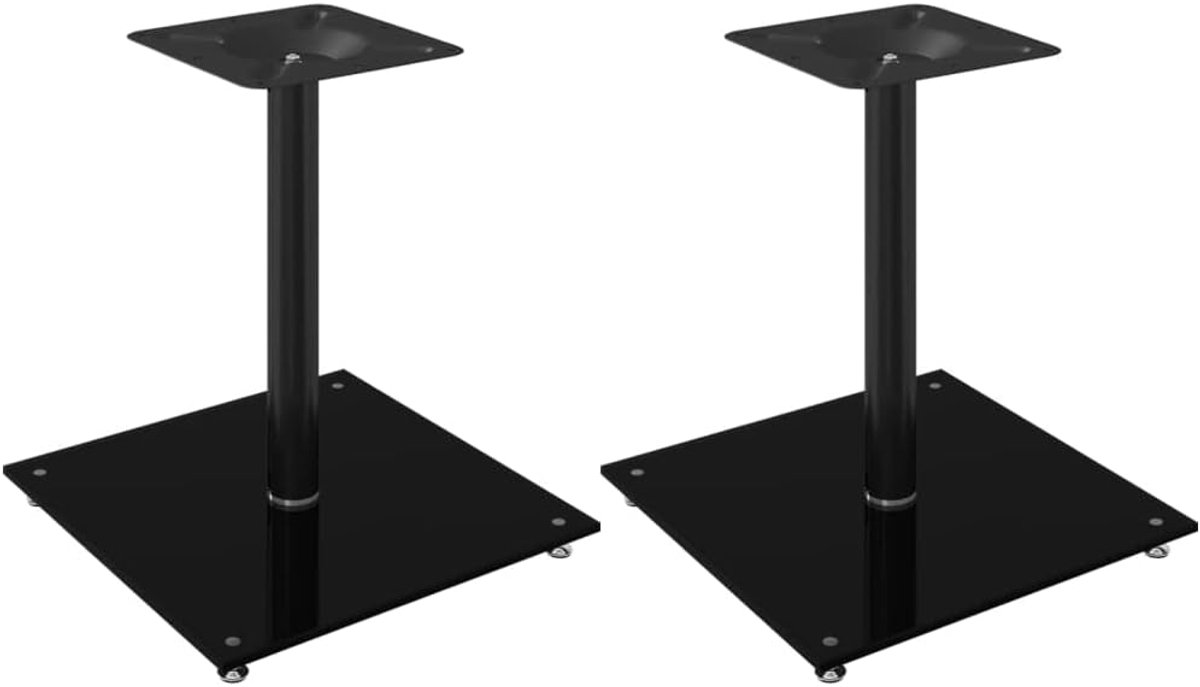 Set van 2 Universele Luidsprekerstandaards met Gehard Glas Zwart
