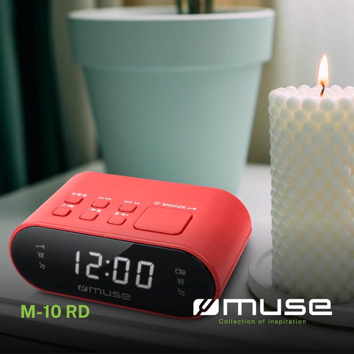 Wekkerradio met LED-display, twee wektijden en FM-tuner