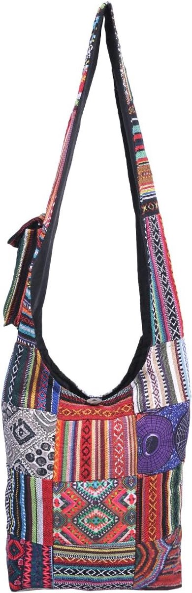 Bohemian Hobo Crossbody Tas voor Dames - Grote Patchwork Schoudertas