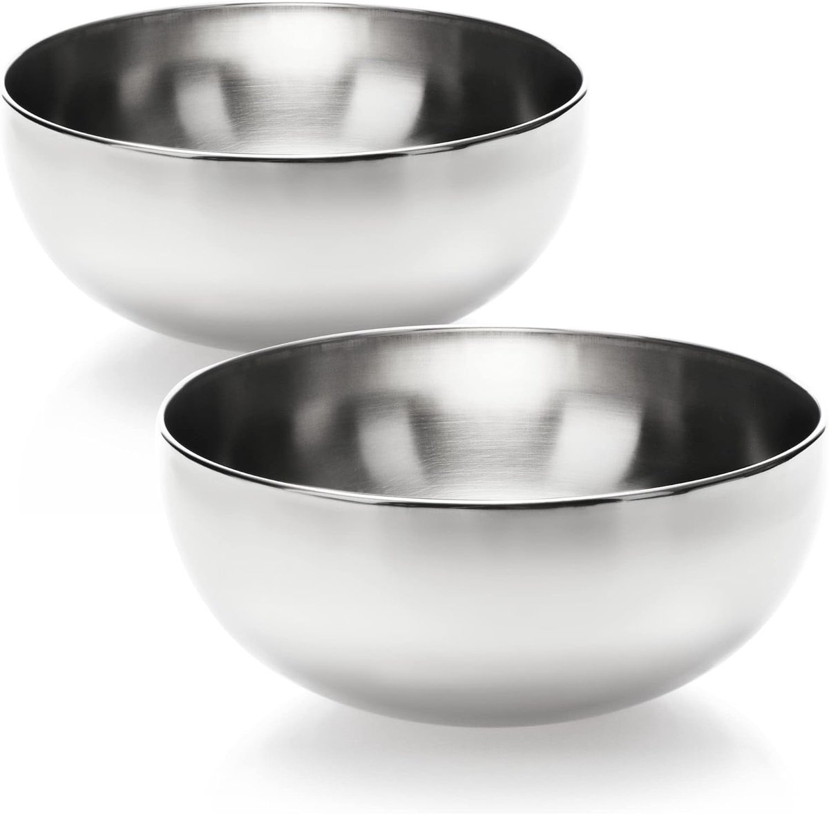 Mengkom Set RVS - 2 Stuks Stalen Keukenkommen - Ruimtebesparend en Multifunctioneel - Zilver