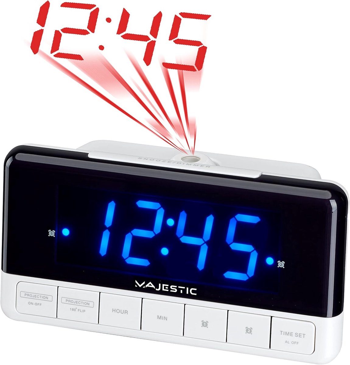 Digitale Wekker met Projectie en Dubbel Alarm - Groot LED Display