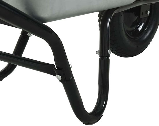 vidaXL - Kruiwagen - Zilver - en - Zwart - 80 - L - 120 - kg - Gegalvaniseerd - staal van VidaXL — afbeelding 4