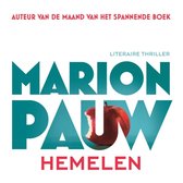 Boekomslag van 'Hemelen' met grote letters en een rode appel met een hap eruit.