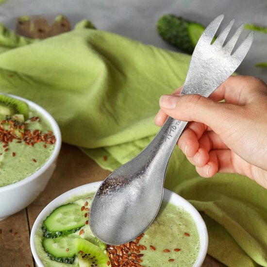 Ultralichte Titanium Spork 2-in-1 voor Outdoor Kamperen en Trekking — afbeelding 4
