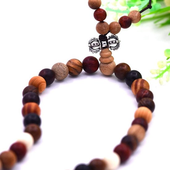 Natuurlijke Houten Gebedskralen Armband & Ketting - Mala Yoga & Meditatie — afbeelding 5