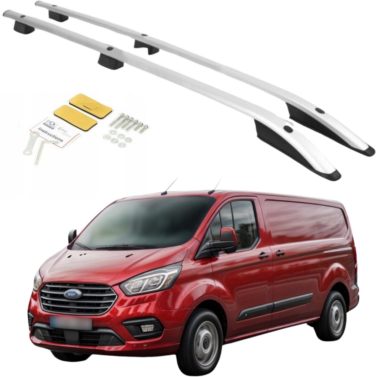 Dakrails voor Ford Transit Custom Short van 2012 tot 2023 L1 Solid