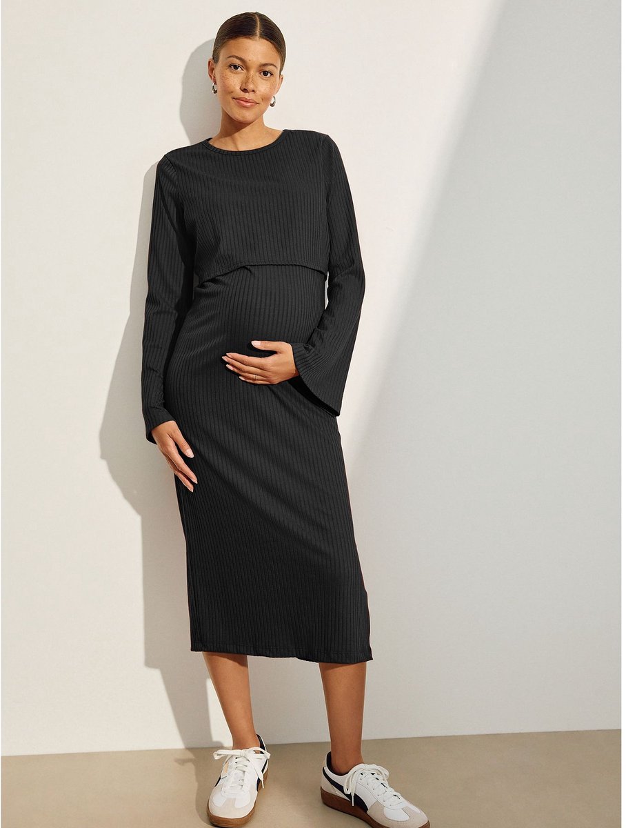 Next Dames - Borstvoedingsjurk met lange mouwen - Zwart Black