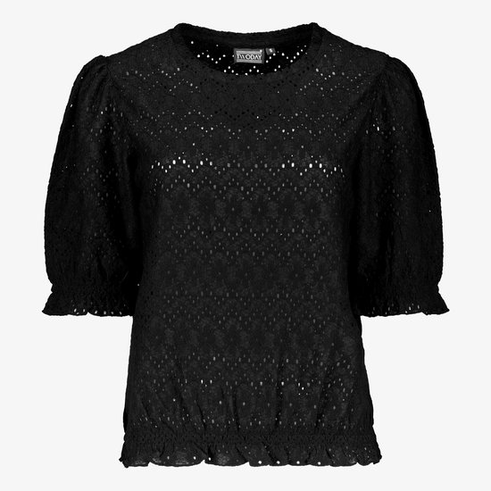 TwoDay dames top met pofmouwen zwart - Maat 3XL