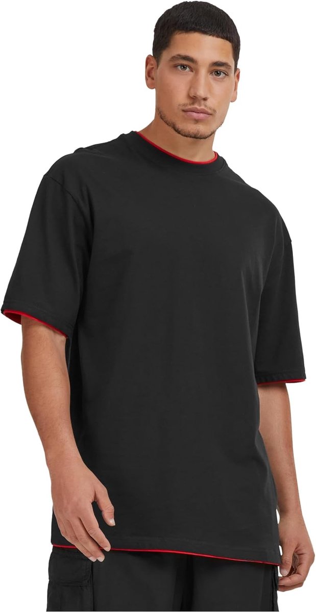 Oversized Heren T-Shirt Lichtgrijs Basic Lang Model Katoen