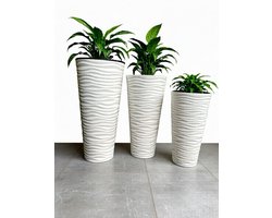 3st Lange Hoge bloempot Rond vaas wit 80cm 70cm 60cm Hoog plantenbak aan deur binnen buiten