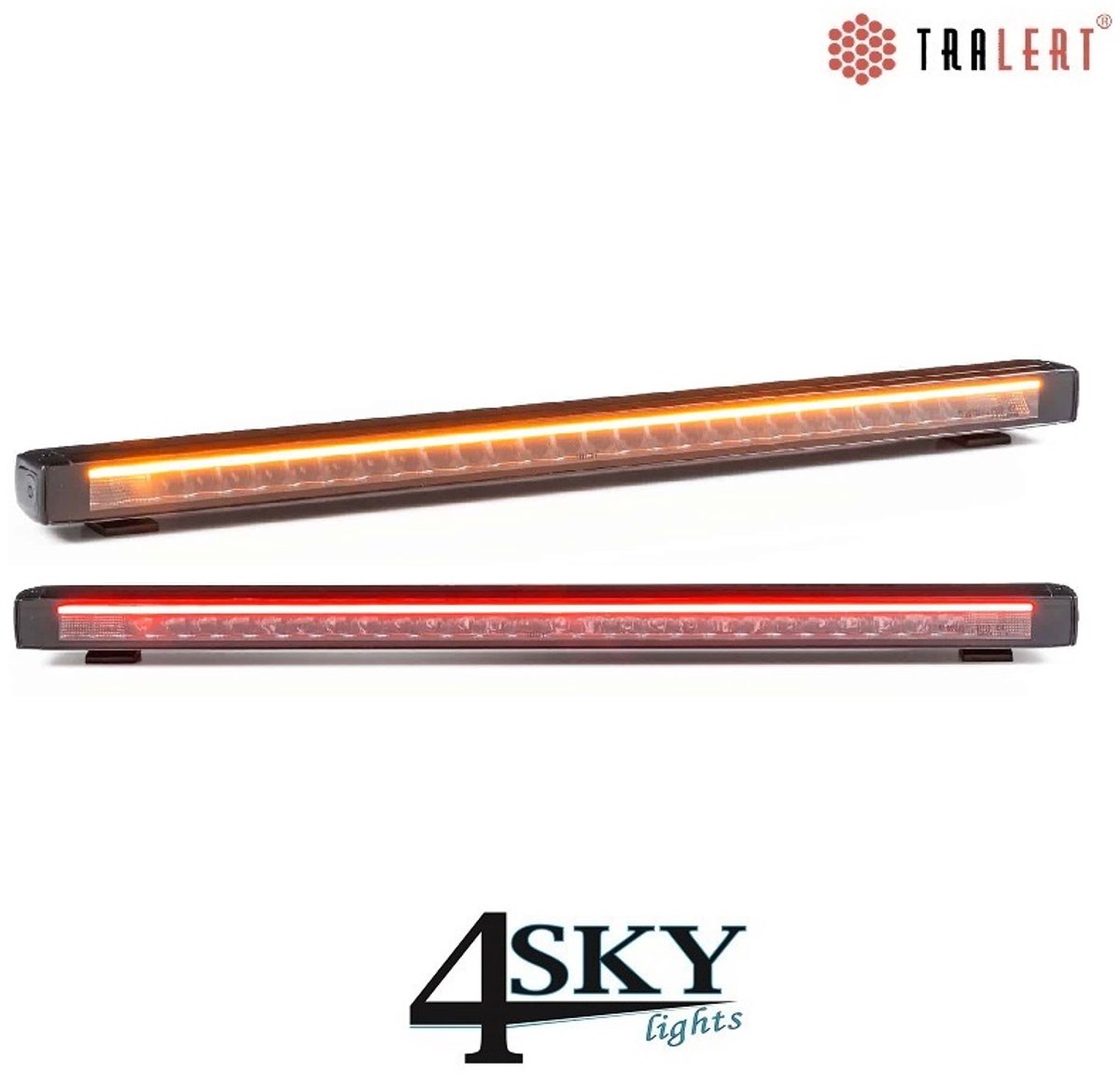 Tralert Stratos 81cm LED rood-amber DRL Lightbar incl. R65 flitser IP69K volledig gecertificeerd