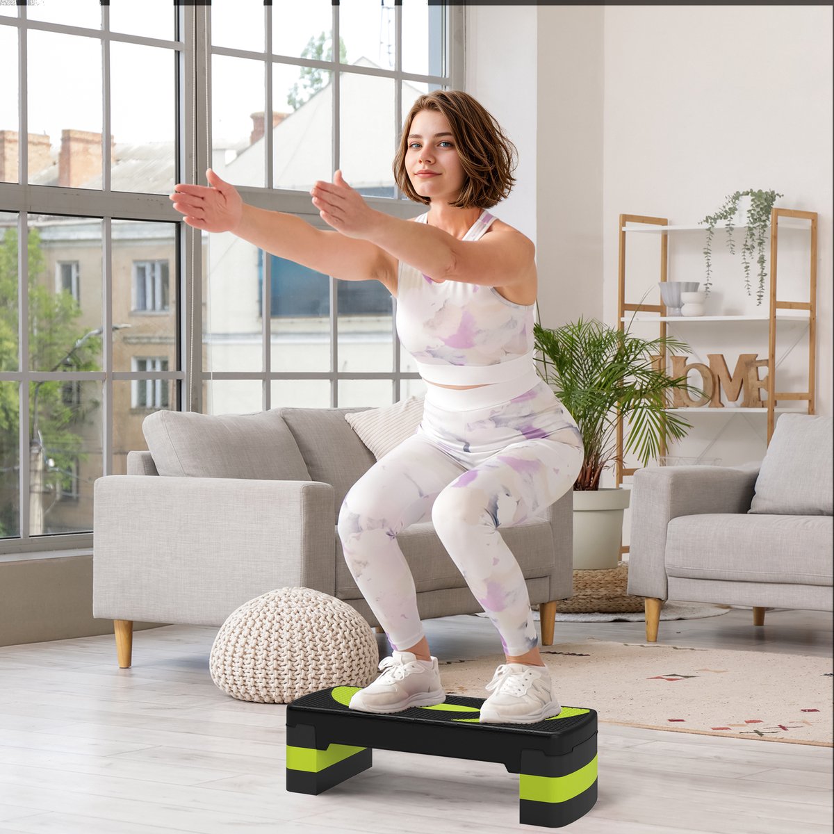 MODFU - Aerobic Stepper - Verstelbaar - 3 Hoogtes - Zwart - Kunststof - 150 Kg