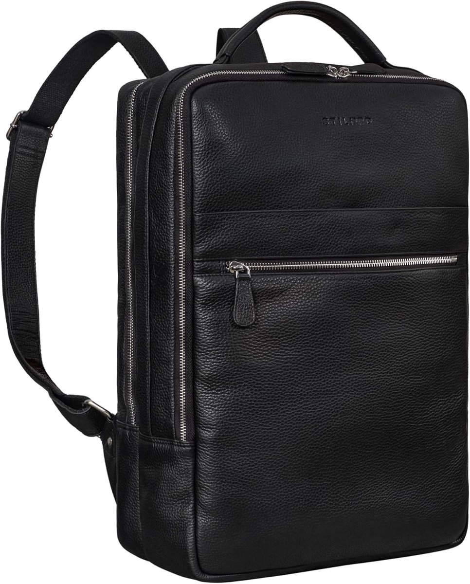 Grote Leren Laptop Rugzak Vintage XL voor 17 Inch Notebook en Werk