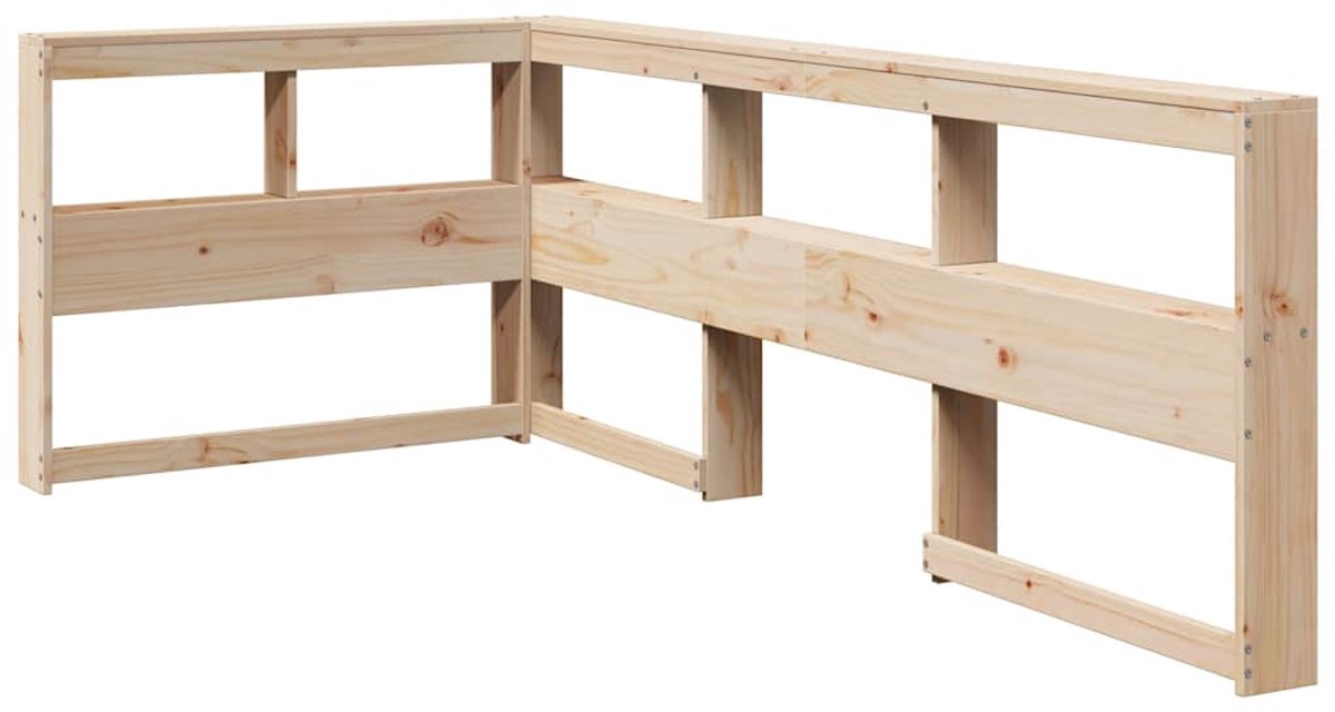 vidaXL - Boekenkast - Hoofdeinde - L-vormig - 80 - cm - massief - grenenhout