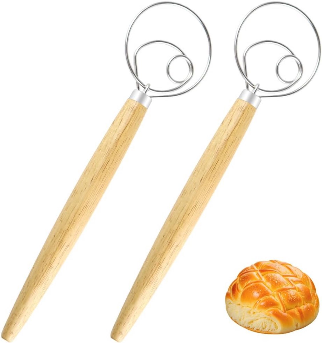 Set van 2 Deense Deeggarde RVS met Houten Handvat voor Bakken