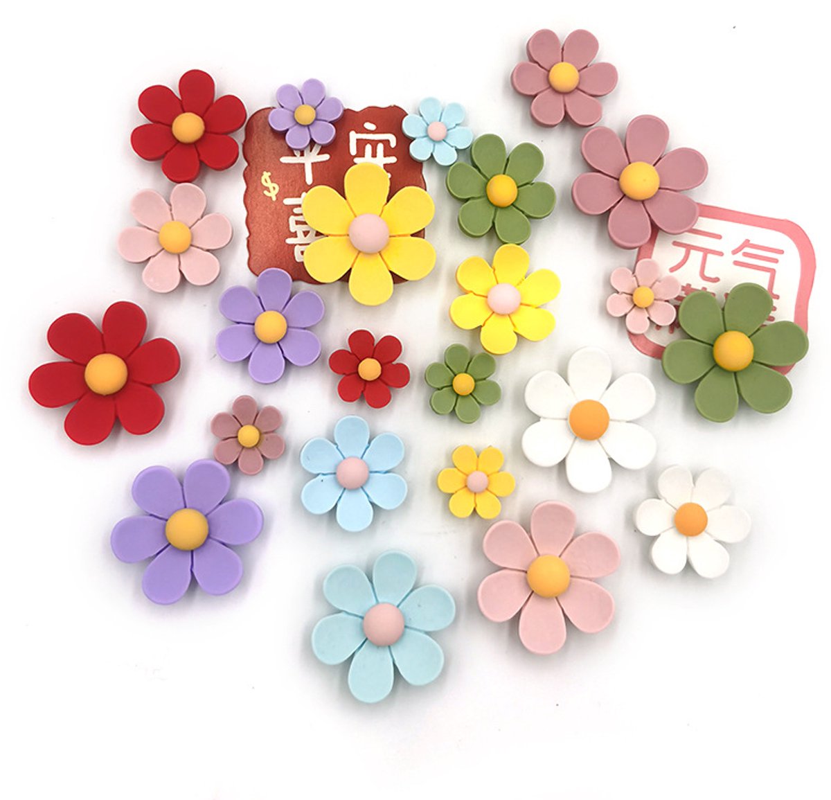 3D Koelkastmagneten Bloemen - Decoratief - Groot & Kleurrijk - 12 Stuks - Voor Koelkast En Kantoor