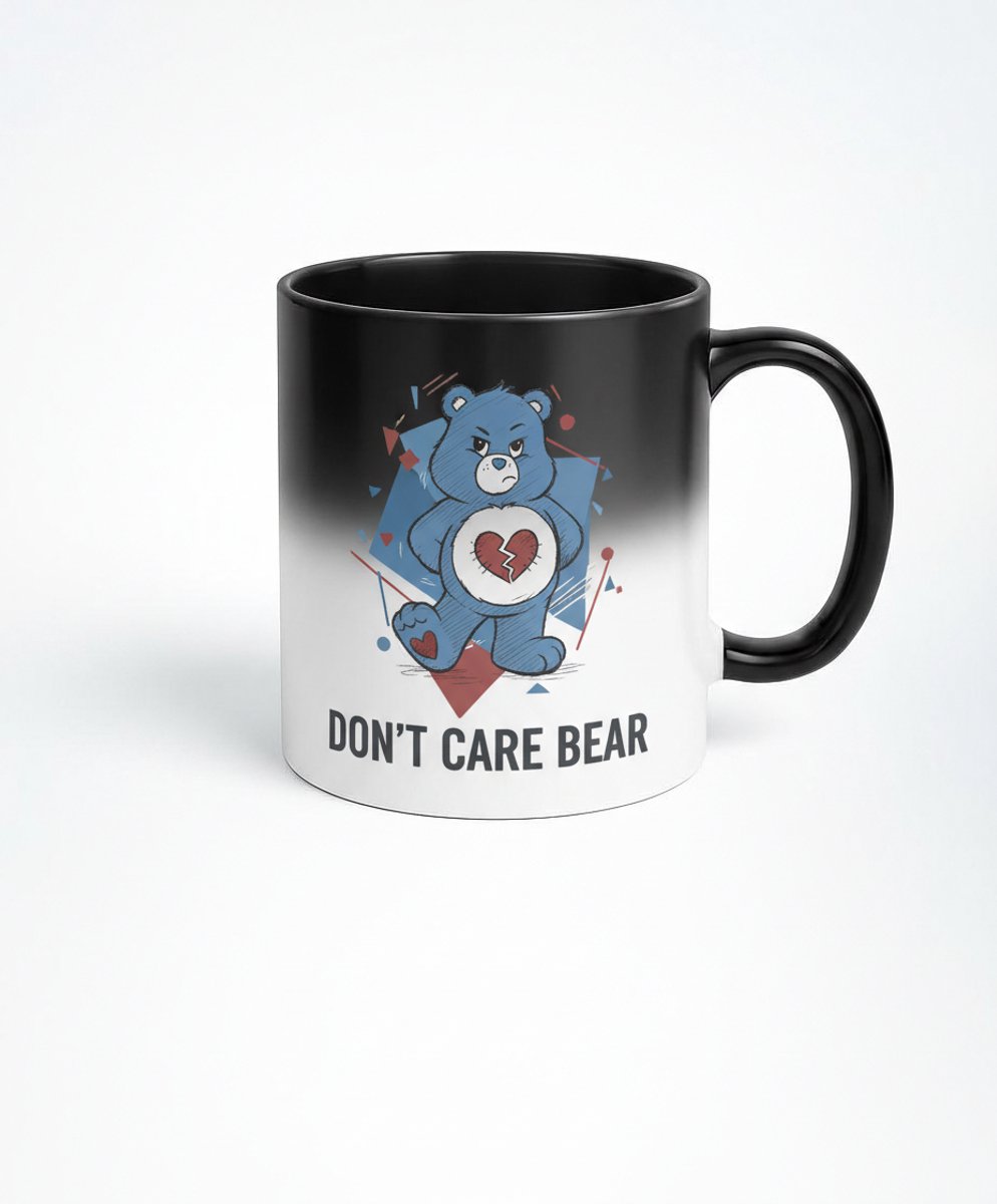 Don't Care Bear Magic Mok - Zwarte Magische Mok met Verrassing