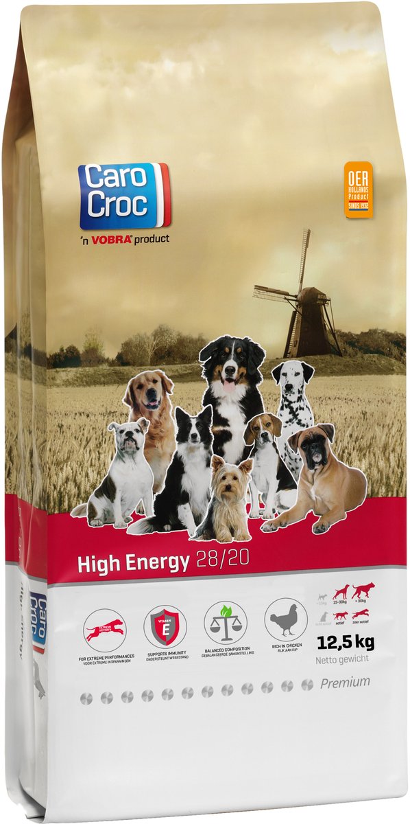 Carocroc 28/20 High Energy hondenvoer 2 x 12,5 kg