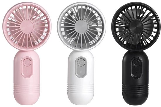 MasYosh Draagbare Mini-USB-ventilator – Oplaadbaar, 3 Snelheden, 1200mAh – Als Nekventilator Of Handventilator – Voor Sport, Kantoor, Reizen En Thuis