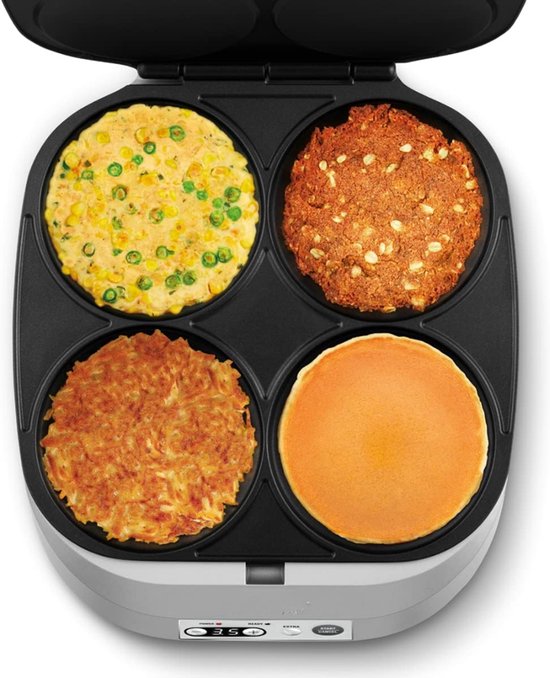 Aura® Pannenkoekenmaker - Pancake maker - Pannenkoek - Zilver - 32cm x 37cm x 13cm — afbeelding 3