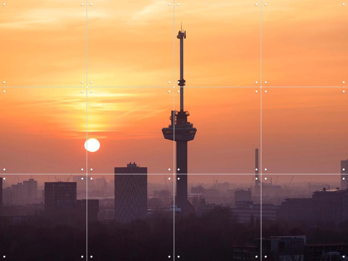 IXXI Rotterdam Dreams Skyline, Claire Droppert - 80 x 60 cm - Gratis ophangtool - Grote wanddecoratie en posters - Realisme, Fotografie, Studeerkamer