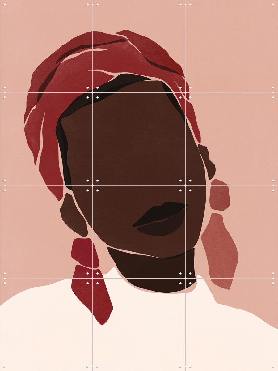 IXXI Sacrée Frangine - Baya, Sacrée Frangine - 60 x 80 cm - Gratis ophangtool - Grote wanddecoratie en posters - Geometrische Kunst, Illustraties