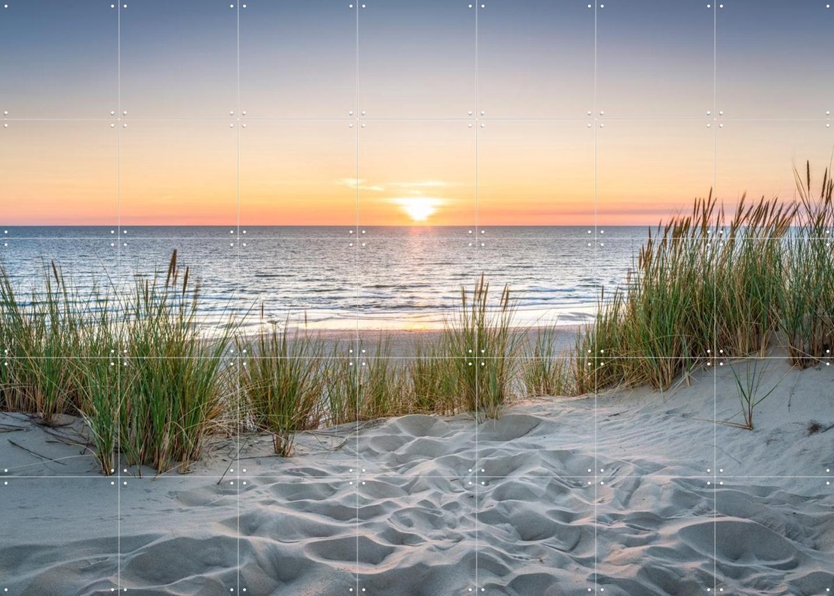 IXXI Beautiful sunset at the beach, Jan Becke - 140 x 100 cm - Gratis ophangtool - Grote wanddecoratie en posters - Impressionisme, Realisme