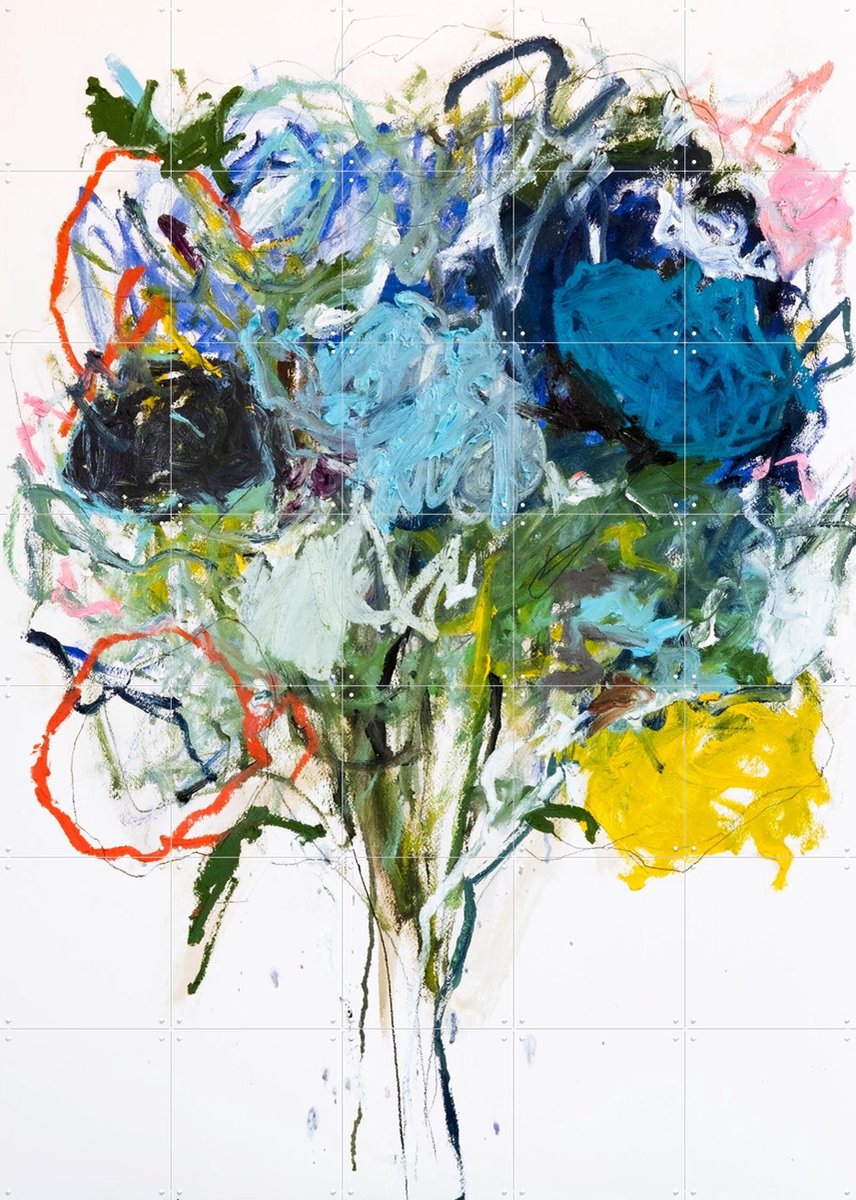 IXXI Ranunculus 07, Leigh Viner - 100 x 140 cm - Gratis ophangtool - Grote wanddecoratie en posters - Abstract, Kleurrijk, Olieverf, Slaapkamer