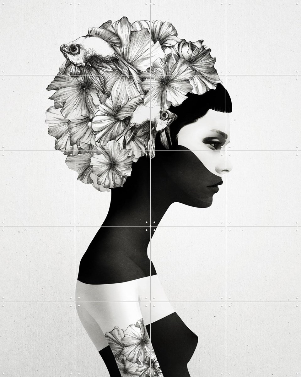 IXXI Marianna, Ruben Ireland - 80 x 100 cm - Gratis ophangtool - Grote wanddecoratie en posters - Illustraties, Line art, Slaapkamer, Woonkamer