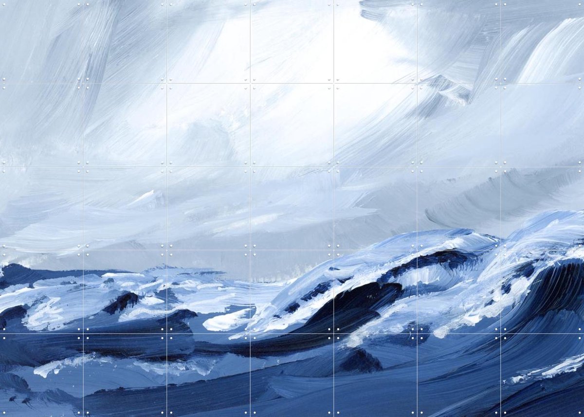 IXXI Atlantic Surf, Green Barn Studio - 140 x 100 cm - Gratis ophangtool - Grote wanddecoratie en posters - Impressionisme, Abstract, Olieverf
