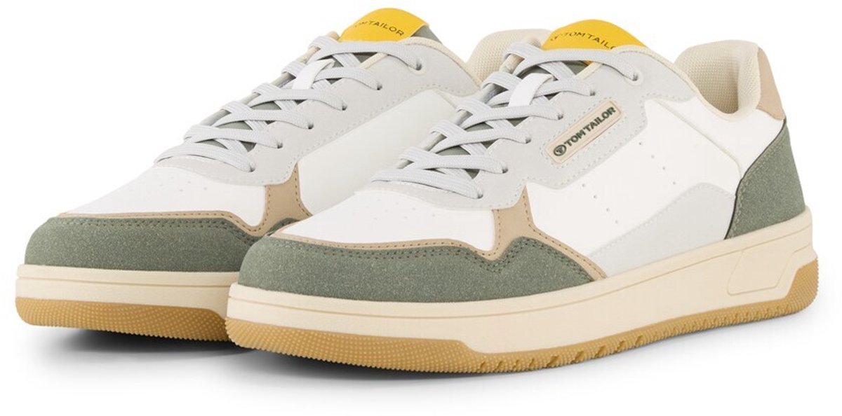 Tom Tailor - Sneakers met colour-blocking - Maat 41 - white-green