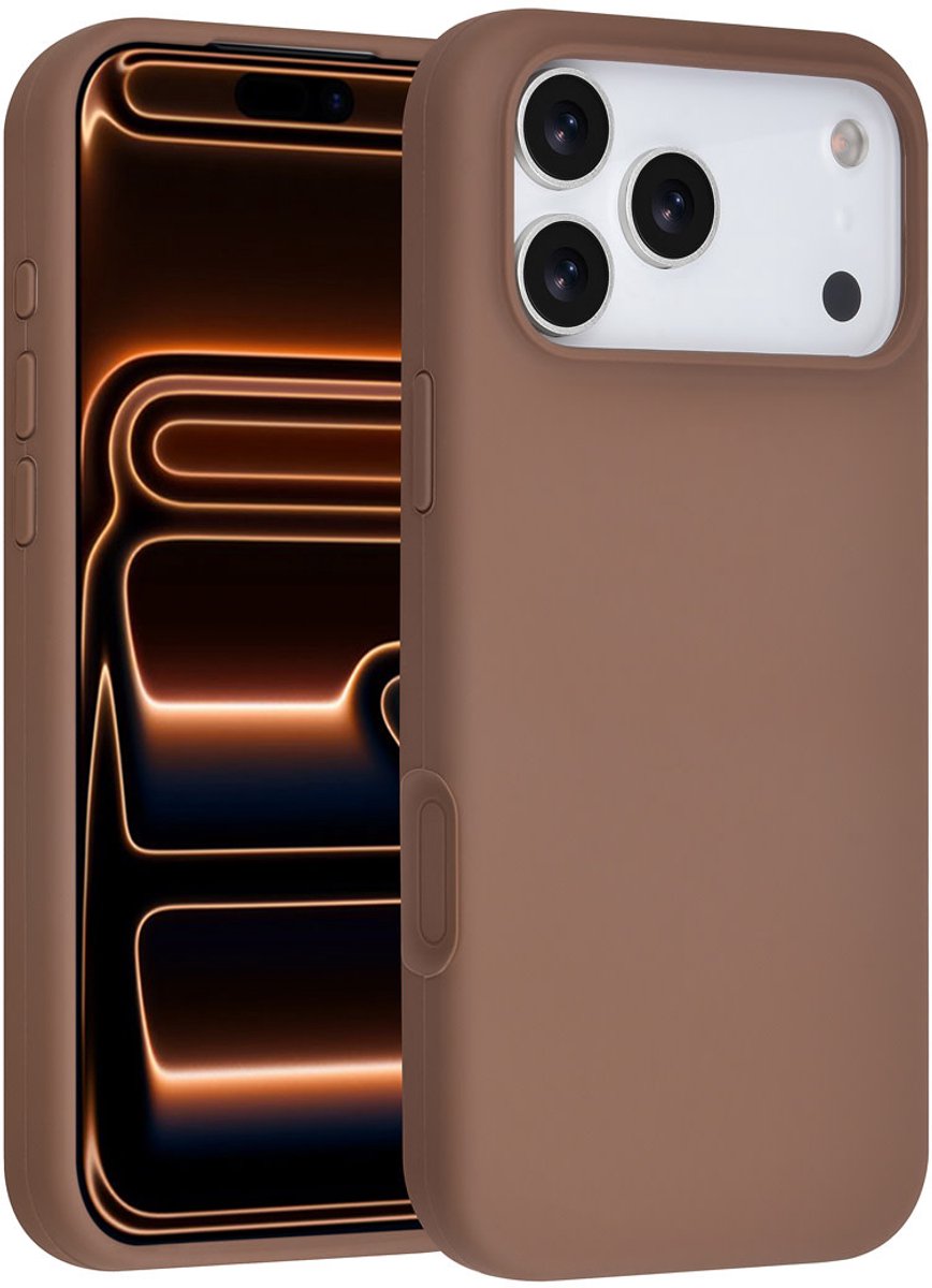 TUNIQ telefoonhoesje voor Apple iPhone 17 Pro Max - Siliconen backcover - Bruin