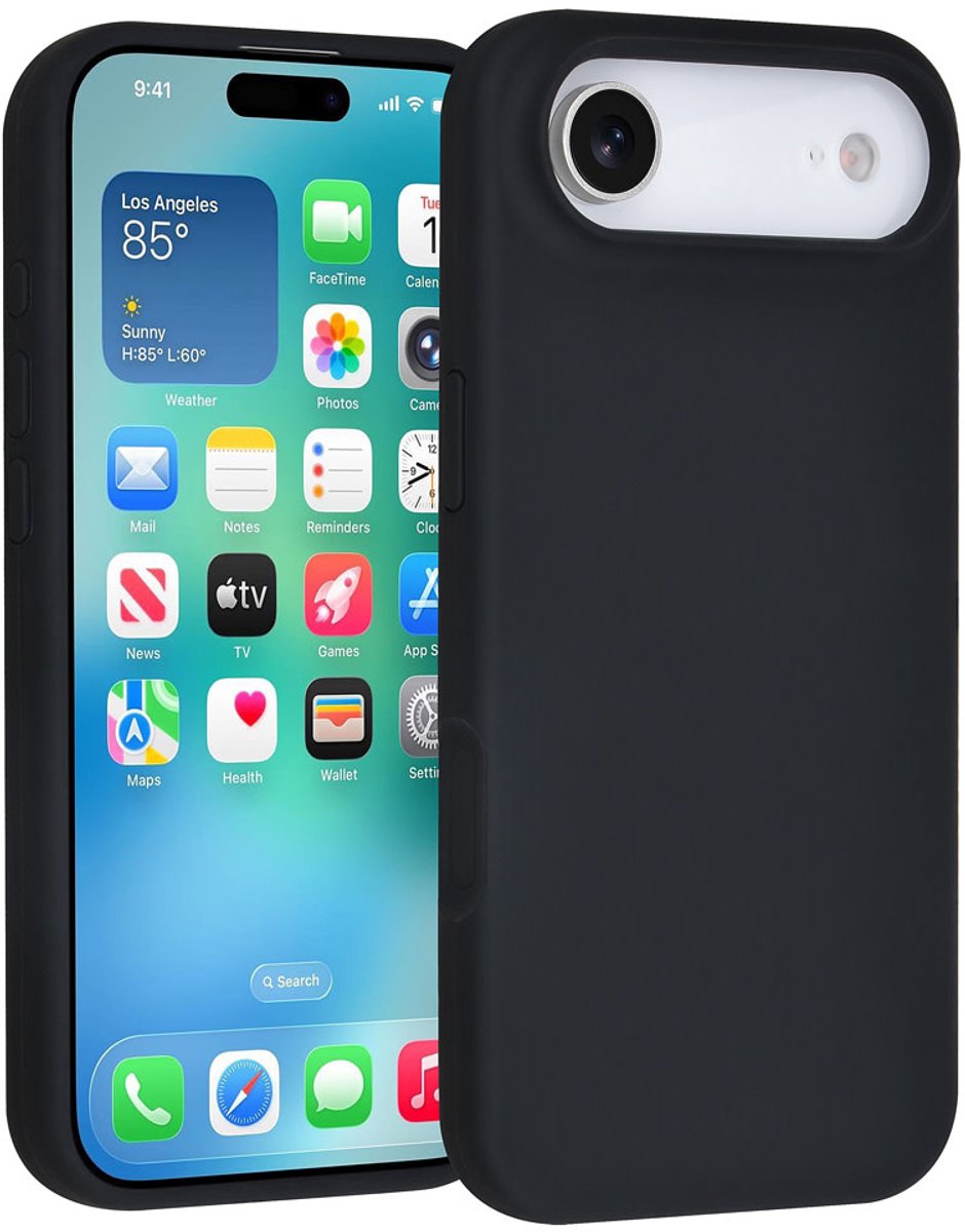 TUNIQ telefoonhoesje voor Apple iPhone 17 Air - Siliconen backcover - Zwart