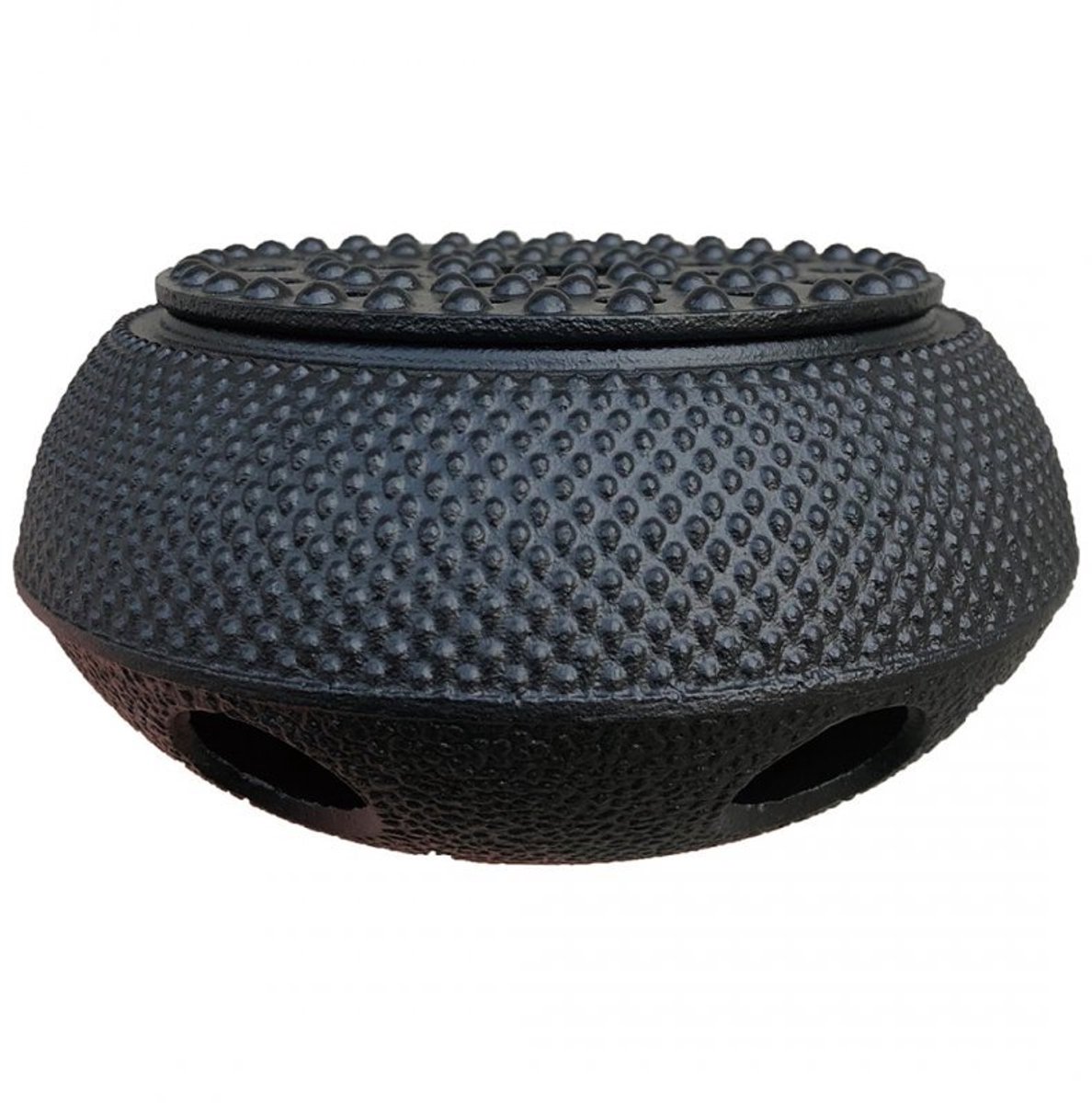 KINGHOFF - Theepot Warmer Gietijzer - Theelicht Warmer voor Theepot en Koffiekan - Warmhoudplaat - Theepot Verwarmer - Japanse Stijl - Ø14.5 × 7 cm - Zwart