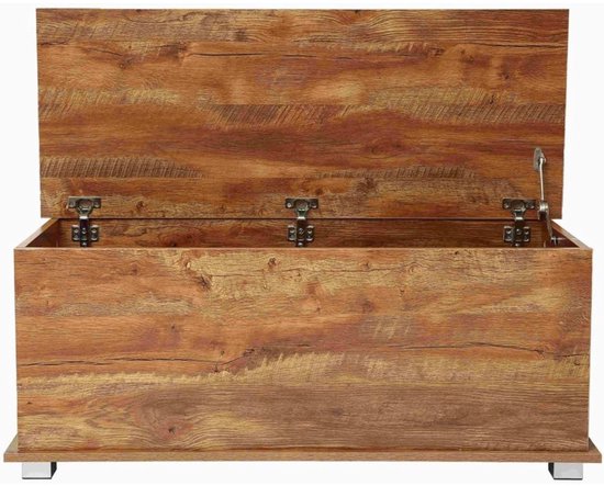 NBAP® Speelgoedkist - Speelgoedkast - Dekenkist - Houtkleur — afbeelding 2