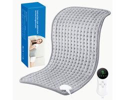 Zyrex® Warmtekussen Elektrisch - Warmtekussen - Extra Groot Warmtekussen - 9 Niveau's - Grijs - 31cm x 10cm x 10cm