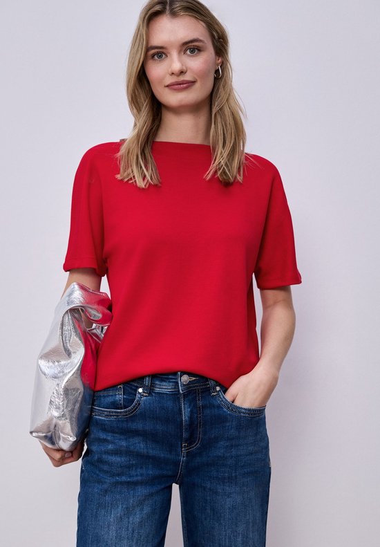 STREET-ONE T-shirt met structuur voor dames in Wit - GERDA | STREET-ONE