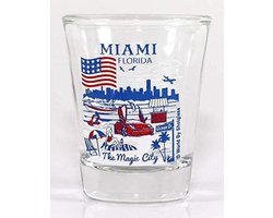 Verzamelglas Miami Florida Stadsmascotte Souvenir