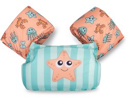 Swim Essentials - Jumper zeedieren - Zwemvest - Drijfvest kind - Reddingsvest - 2-6 jaar - Foam - groen - oranje