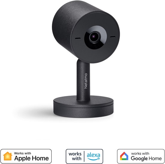 Netatmo Slimme Beveiligingscamera Binnen - Bewakingscamera 2K - Gezichtsherkenning - Bewegingsdetectie - Nachtzicht - Werkt met Google Home & Apple HomeKit - Geen Abonnement - Zwart - 2 Pack van Netatmo — afbeelding 2