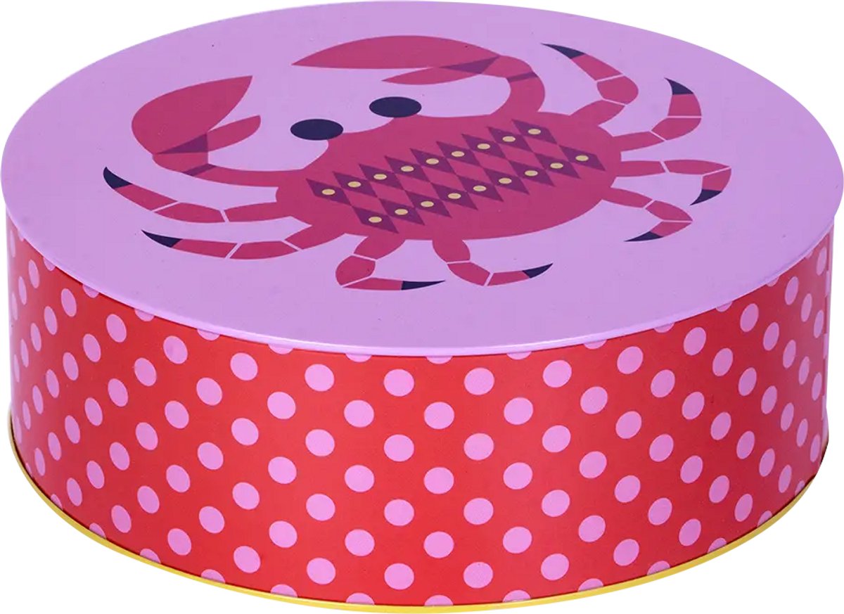 Kitsch Kitchen koektrommel Sealife crab dia 20x6.8cm