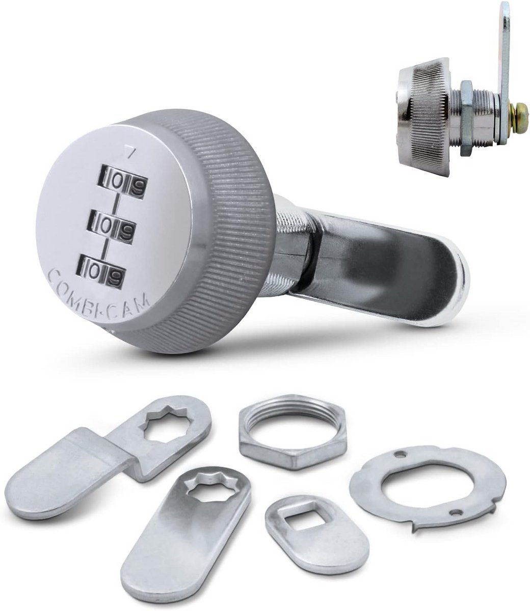 Chromen Cilinderslot met Draaiknop 28.5 mm - Code Slot Zonder Sleutel