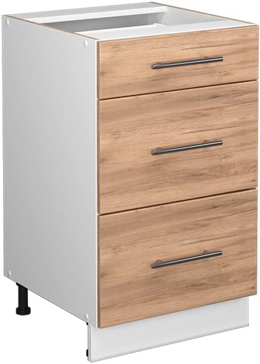 Modulaire Keukenonderkast met Laden - 50 cm - Eiken Goud Look