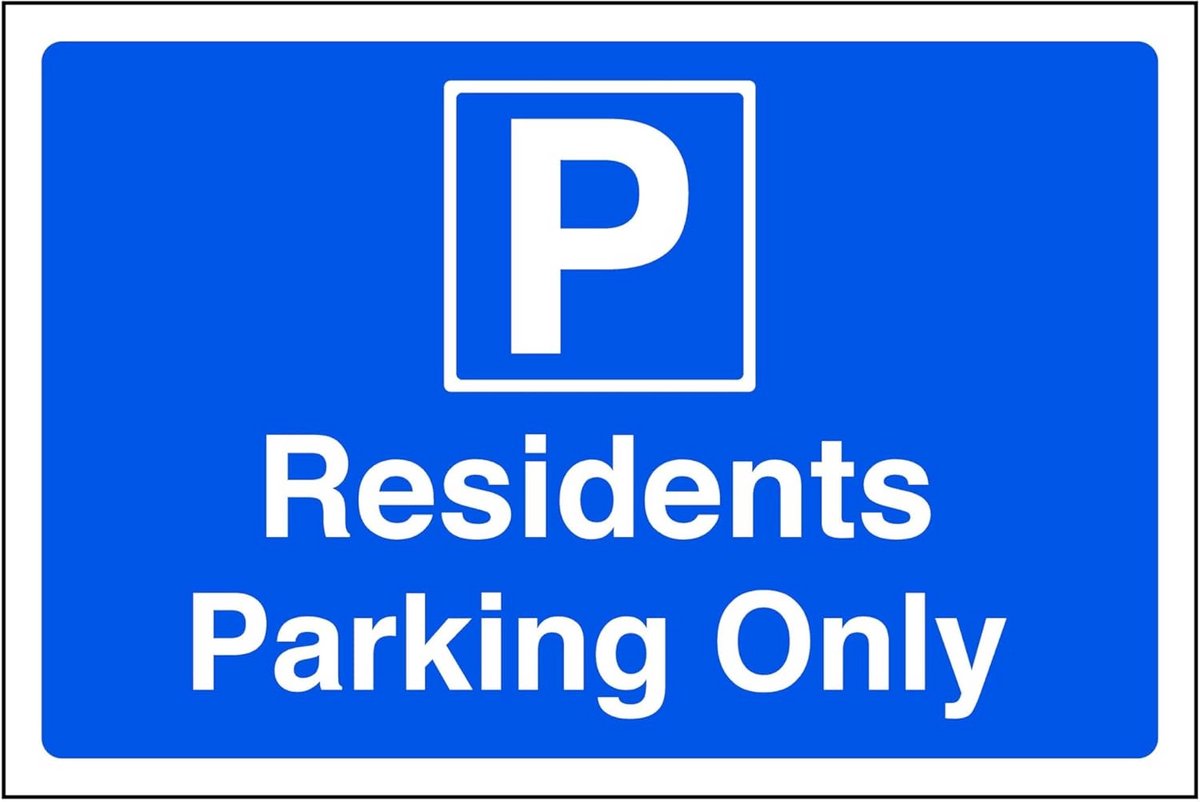 Parkeren voor bewoners - Veiligheidsbord - 3mm Aluminium Dibond - 600mm x 400mm