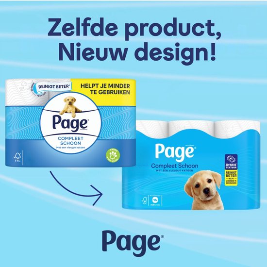 Page®/Scottex toiletpapier - Compleet Schoon wc papier - 72 rollen - met een vleugje katoen - Voordeelverpakking