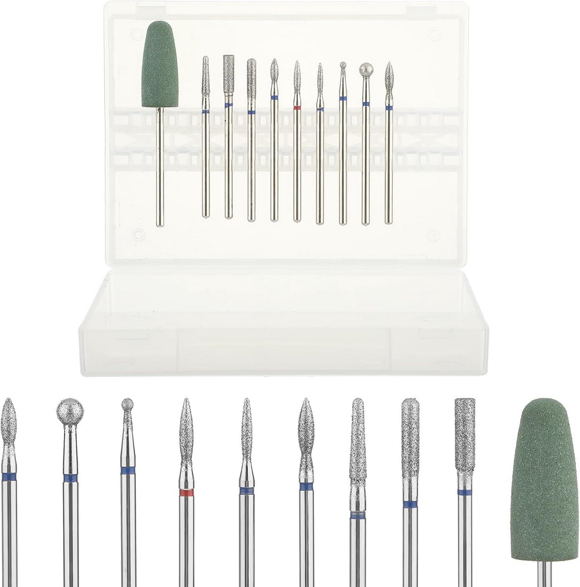 10 Stuks Nagelboren voor Manicure en Pedicure - Professionele Nagelvijl Accessoires